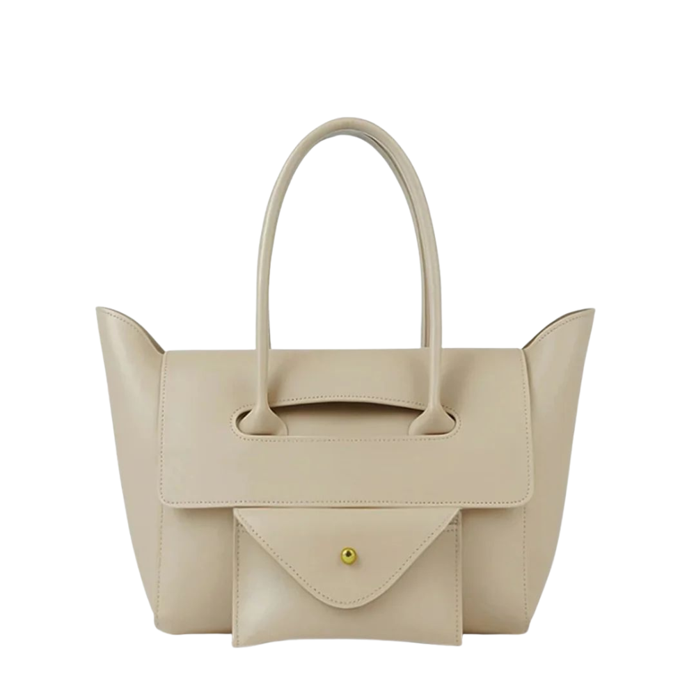 Structured Beige Satchel Bag