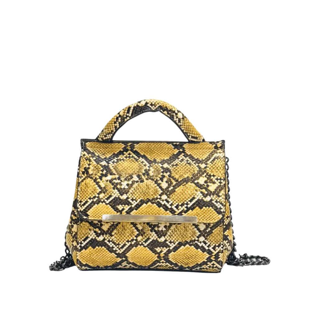 Yellow Snakeskin Mini Bag