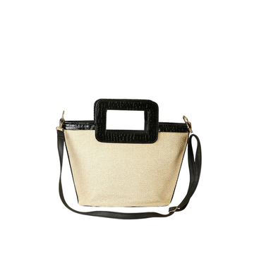 Two-Tone Woven Tote Bag