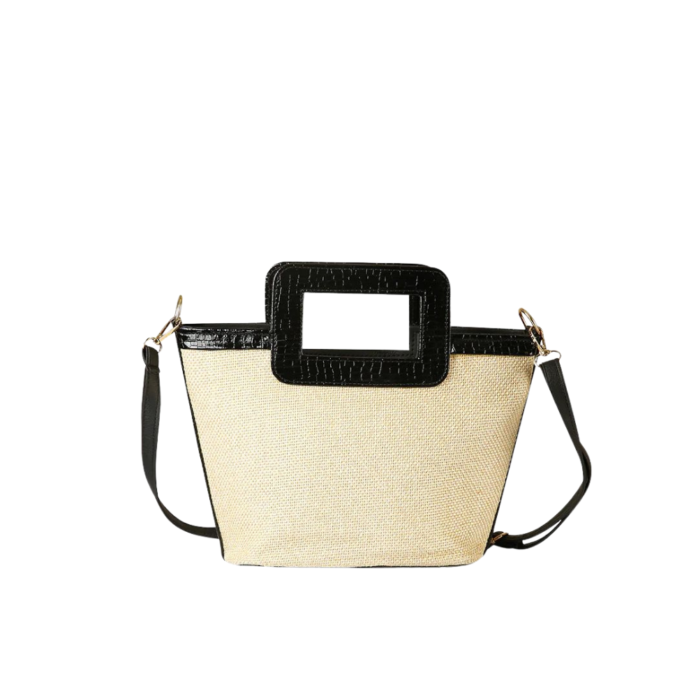 Two-Tone Woven Tote Bag