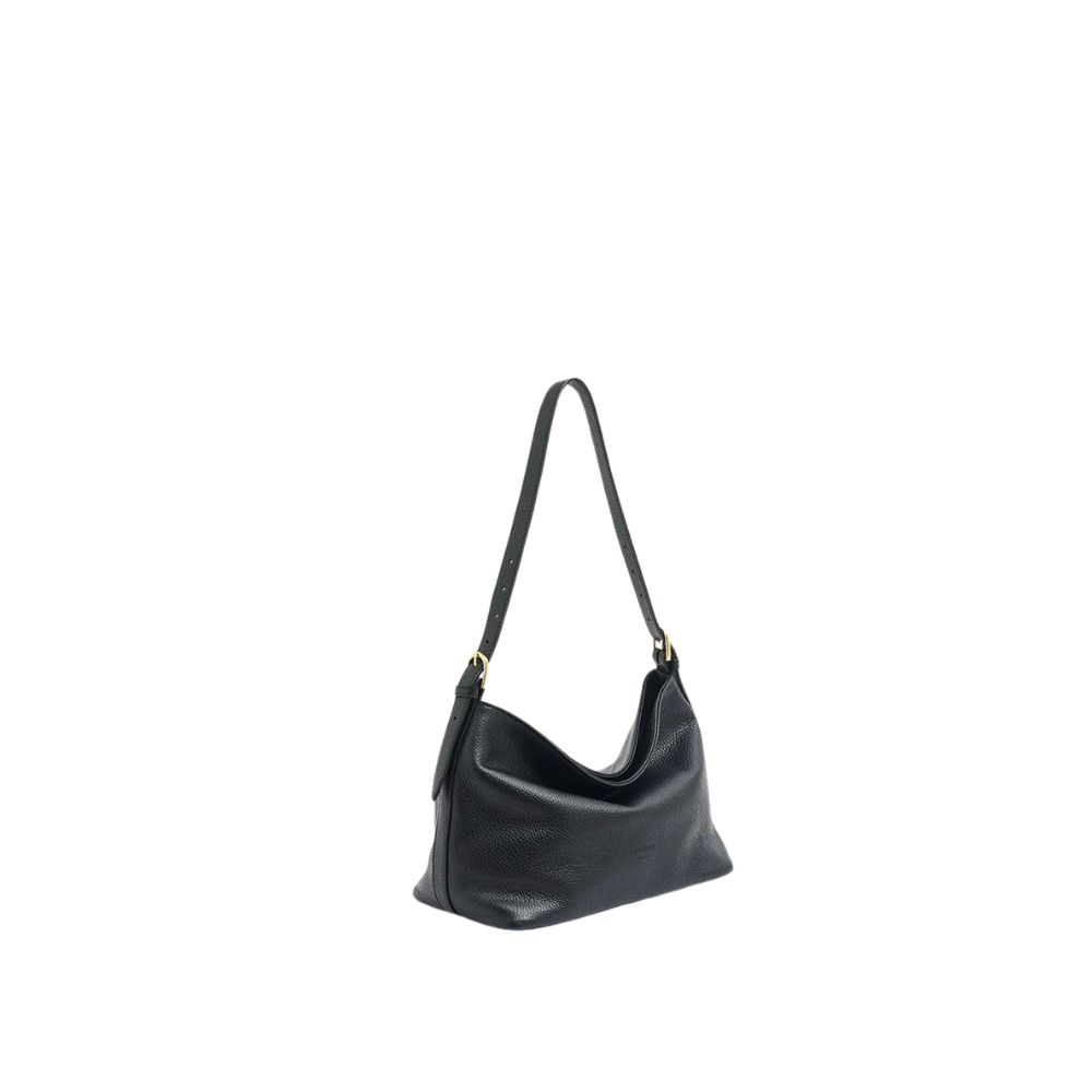 Black Leather Hobo Bag