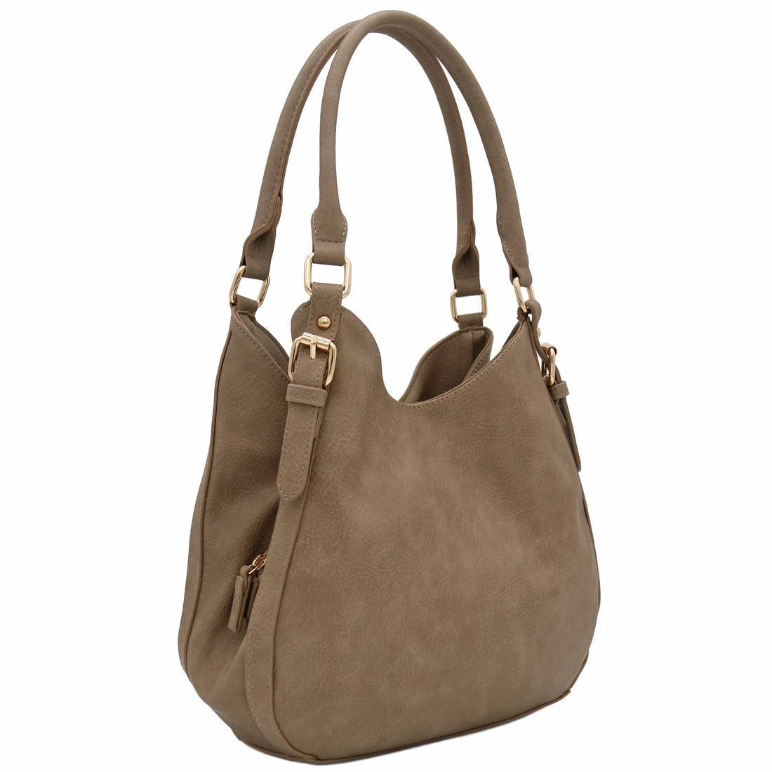 Faux Leather Medium Hobo Bag