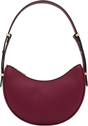 Small Crescent Smooth PU Leather Underarm Shoulder Bag