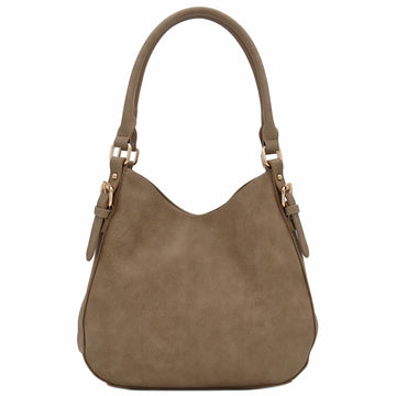 Faux Leather Medium Hobo Bag