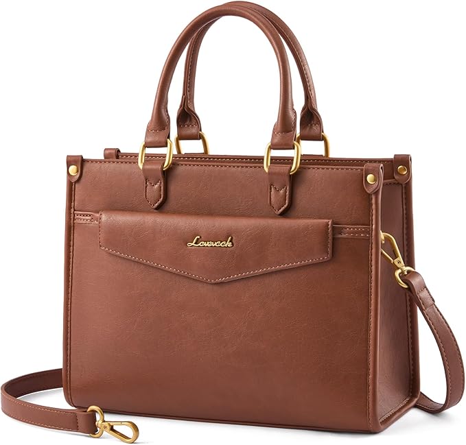 Trendy Satchel Tote Purse, PU Leather Crossbody Shoulder Bag Top Handle for Ladies