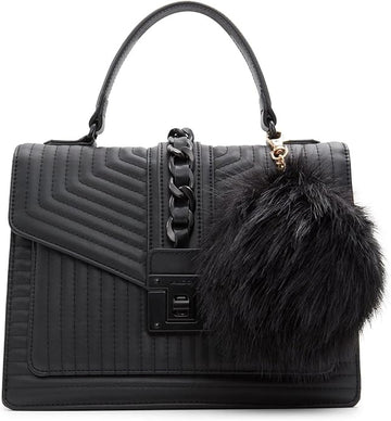 Quilted Chevron Top-Handle Bag