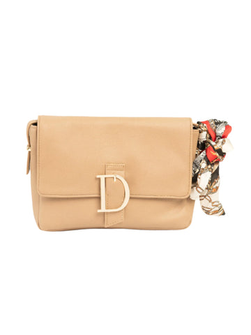 Beige Buckled Handbag
