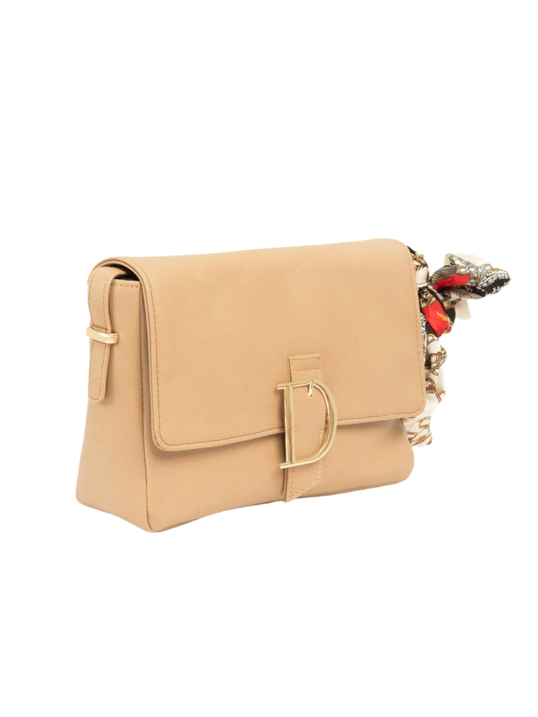 Beige Buckled Handbag