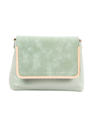 Green Criss Cross Patterned Handbag