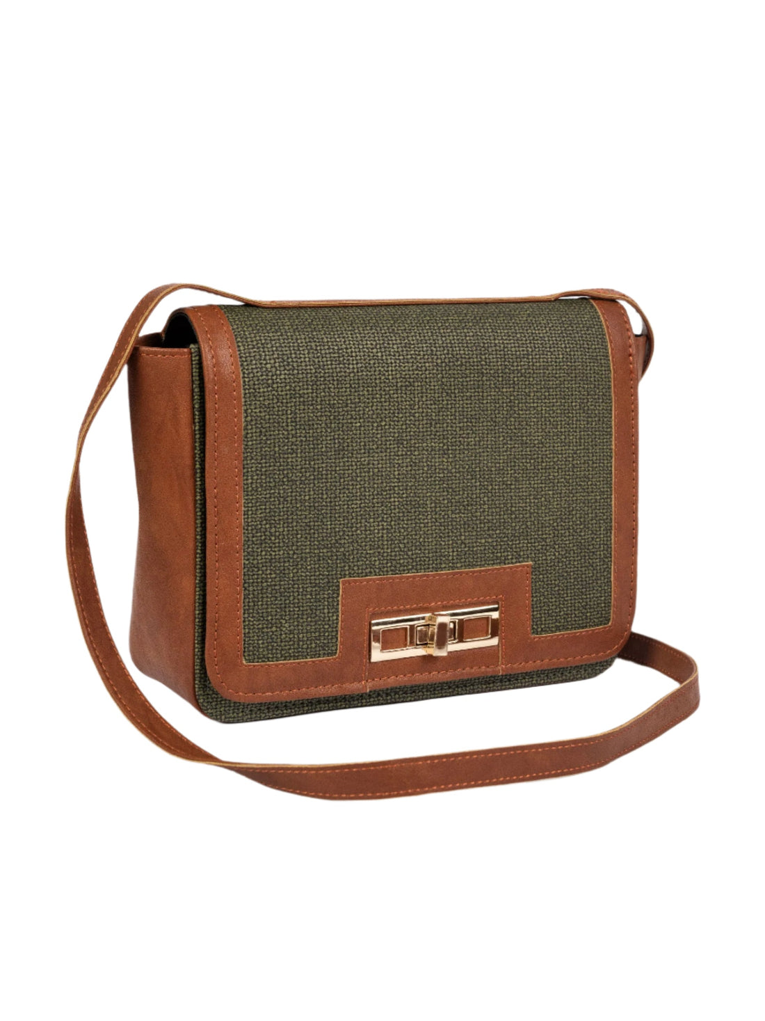 Green & Dark Orange Classic Handbag