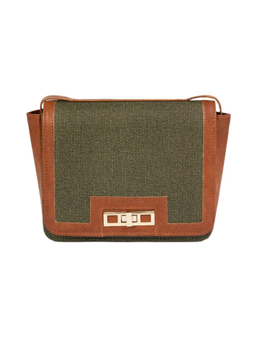 Green & Dark Orange Classic Handbag