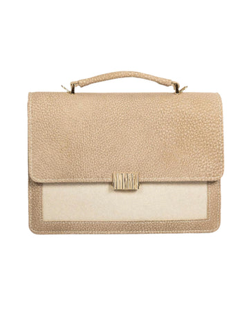 Grey Two-Toned Flap Handbag