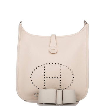 Hermes Craie Clemence Evelyne III PM Bag Palladium Hardware