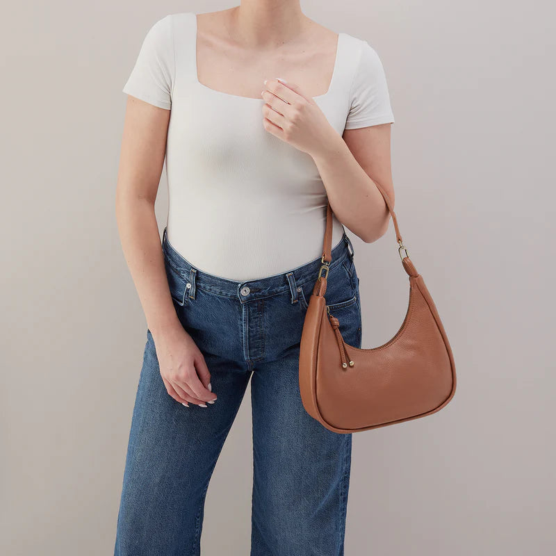 Brown Crescent Hobo Bag