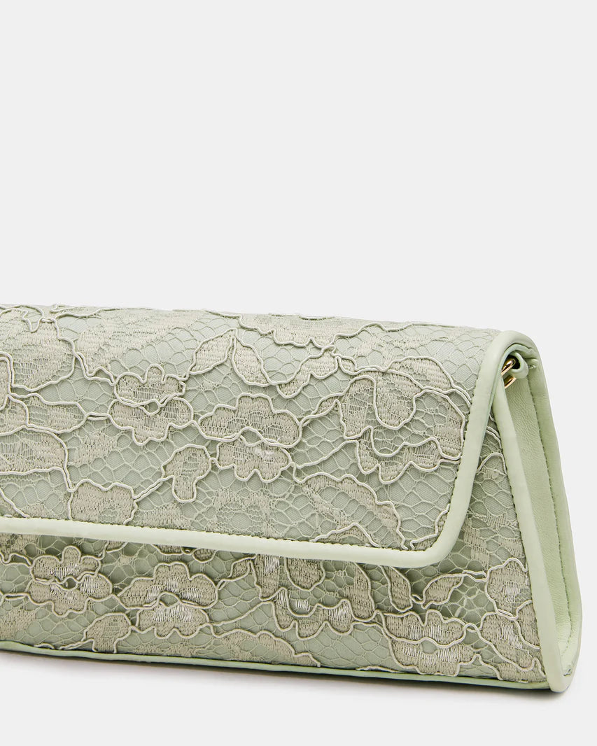 Floral Lace Pistachio Clutch