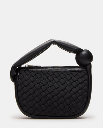 Woven Texture Black Handbag