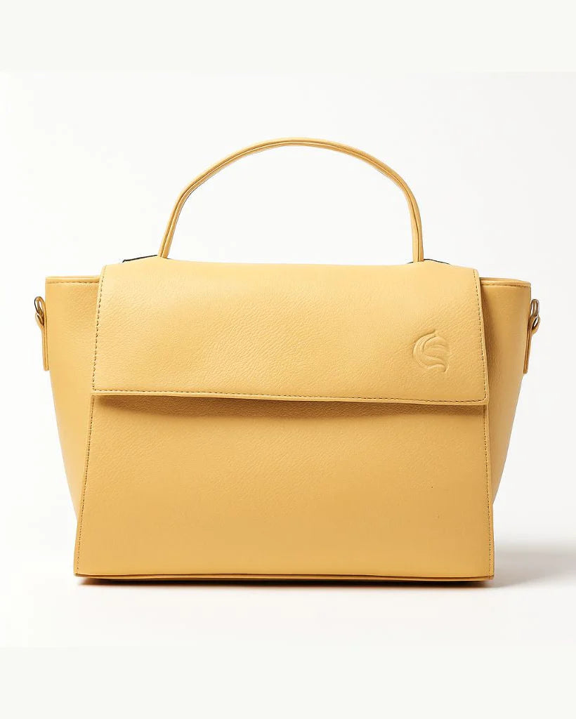 Red Structured Top-Handle Handbag
