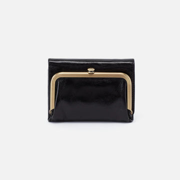 Black Glossy Framed Trifold Wallet