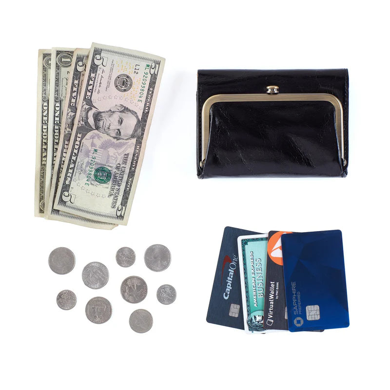 Black Glossy Framed Trifold Wallet