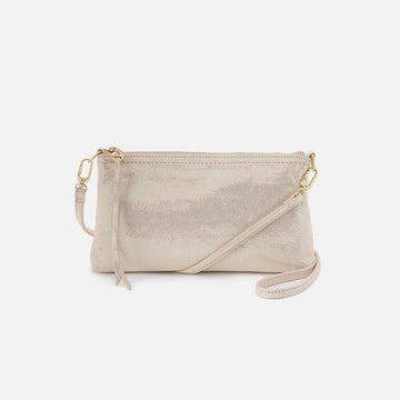 Champagne Metallic Shimmer Crossbody Clutch