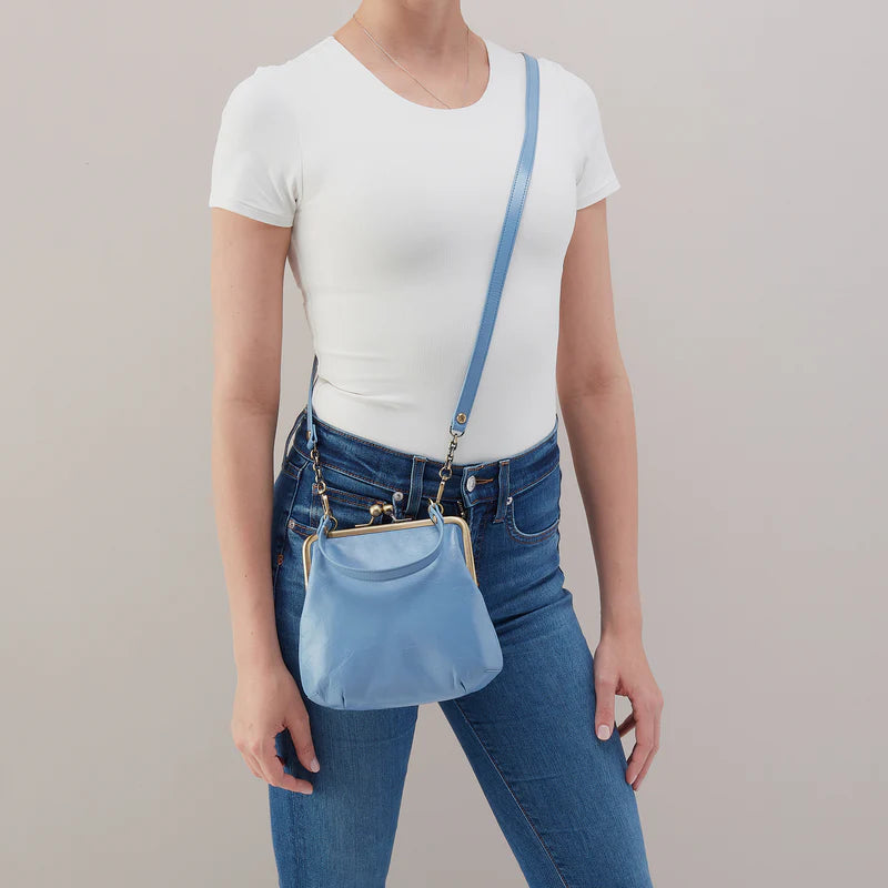 Sky Blue Frame Top-Handle Crossbody Bag