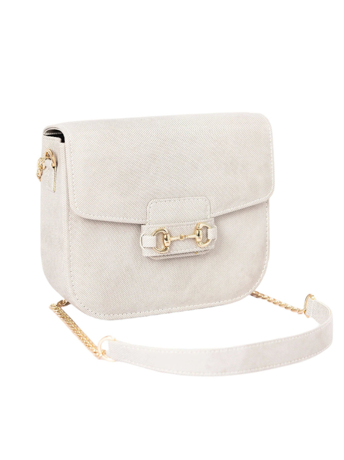 White Saddle Handbag