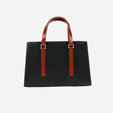 Dual-Tone Structured Office Tote Bag